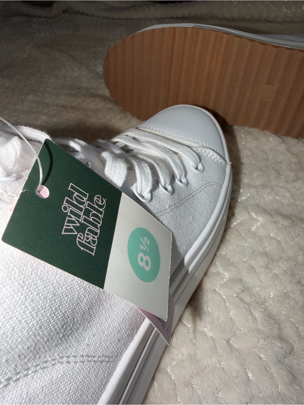 wild fable White Canvas Platform Lace-Up Sneakers